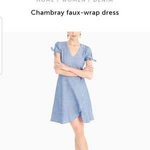 Chambray Faux Wrap Dress